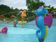 Цвет сини брызг гиппокампа мультфильма аквапарк ребенк игр воды дружелюбный