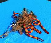 Оборудования аквапарк ROHS пиратский корабль мини деревянный со скольжением стеклоткани