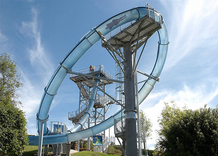 Коммерчески структура стеклоткани аквапарк подгонянная скольжением материальная стальная